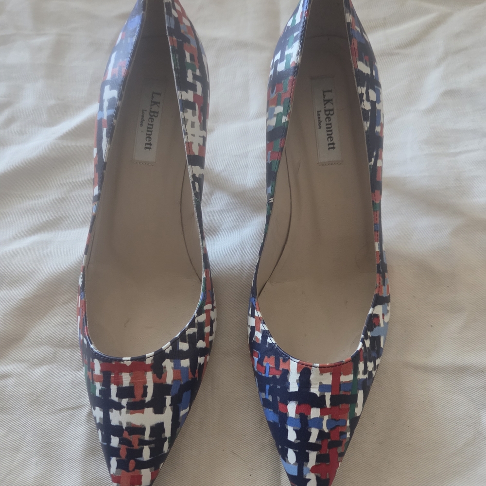 LK Bennett Blue and Red Heels with Classic Silhouette